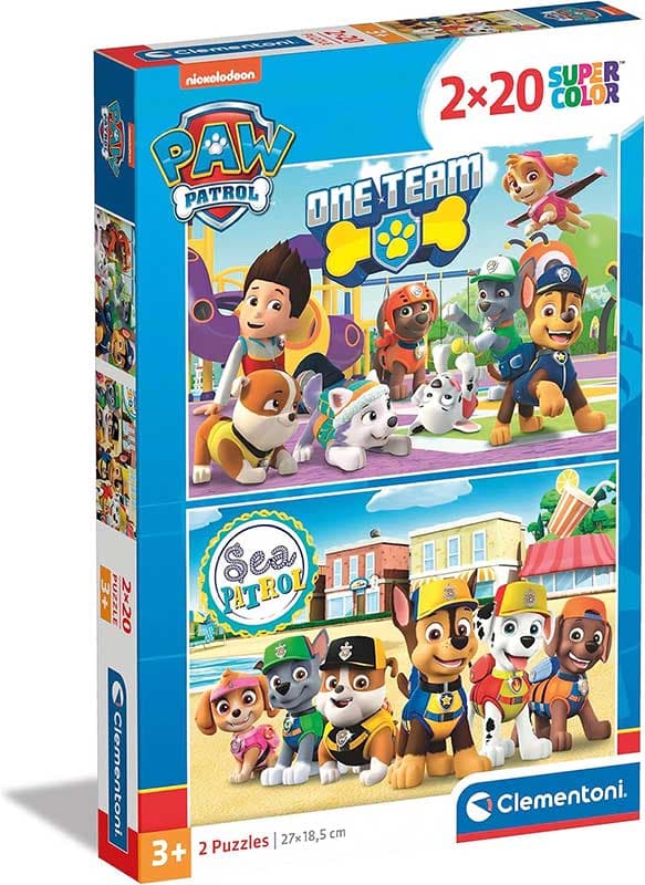 Puzzle slagalice 2x20 delova Patrolne šape Clementoni 24779