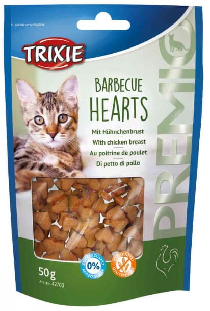TRIXIE Hrana za mačke PREMIO Srca BERBECUE HEARTS 50gr