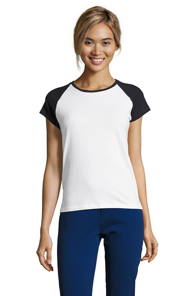 Sols Ženska majica sa kratkim rukavima Milky white/navy veličina S 11195