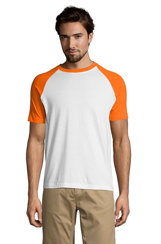 Sols Muška majica Funky white/orange veličina M 11190