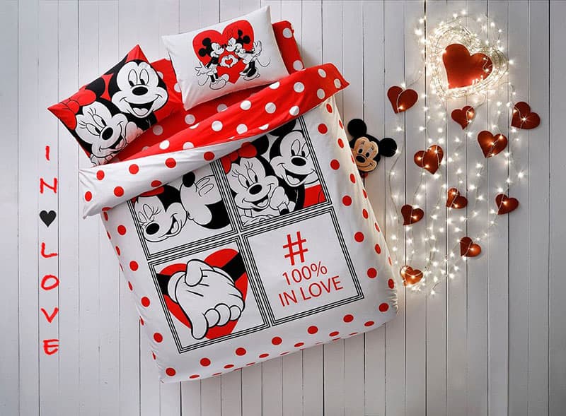 Pamučna dupla posteljina Disney Mickey Minnie Dotty