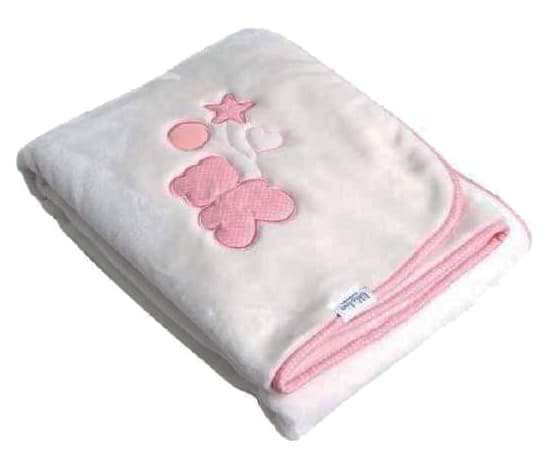 KIKKA BOO Ćebence za bebe LUXURY My Little Bear - sa vezom - Pink 31103020025