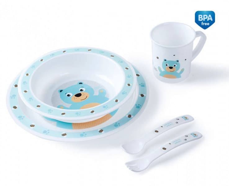 CANPOL Bebi set za hranjenje 4/401 BEAR tirkiz