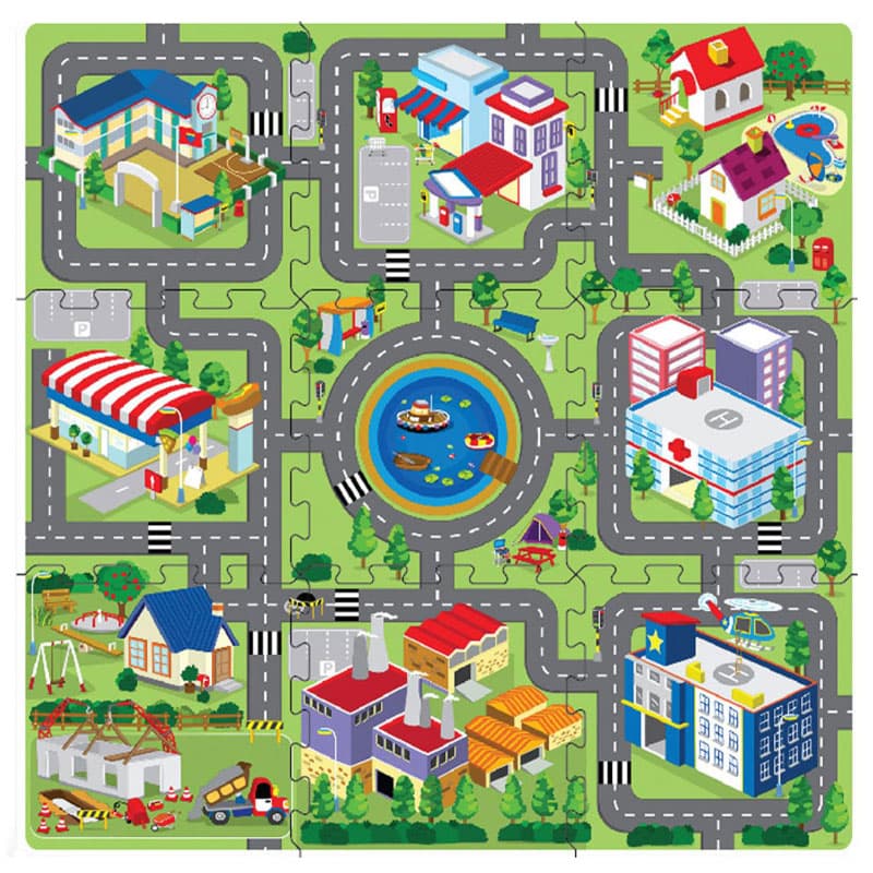 Podne puzzle Auto staza 9 komada 320x320mm
