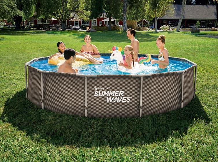 Okrugli bazen sa metalnim ramom 366x76cm Summer Waves Rattan Sa filter pumpom