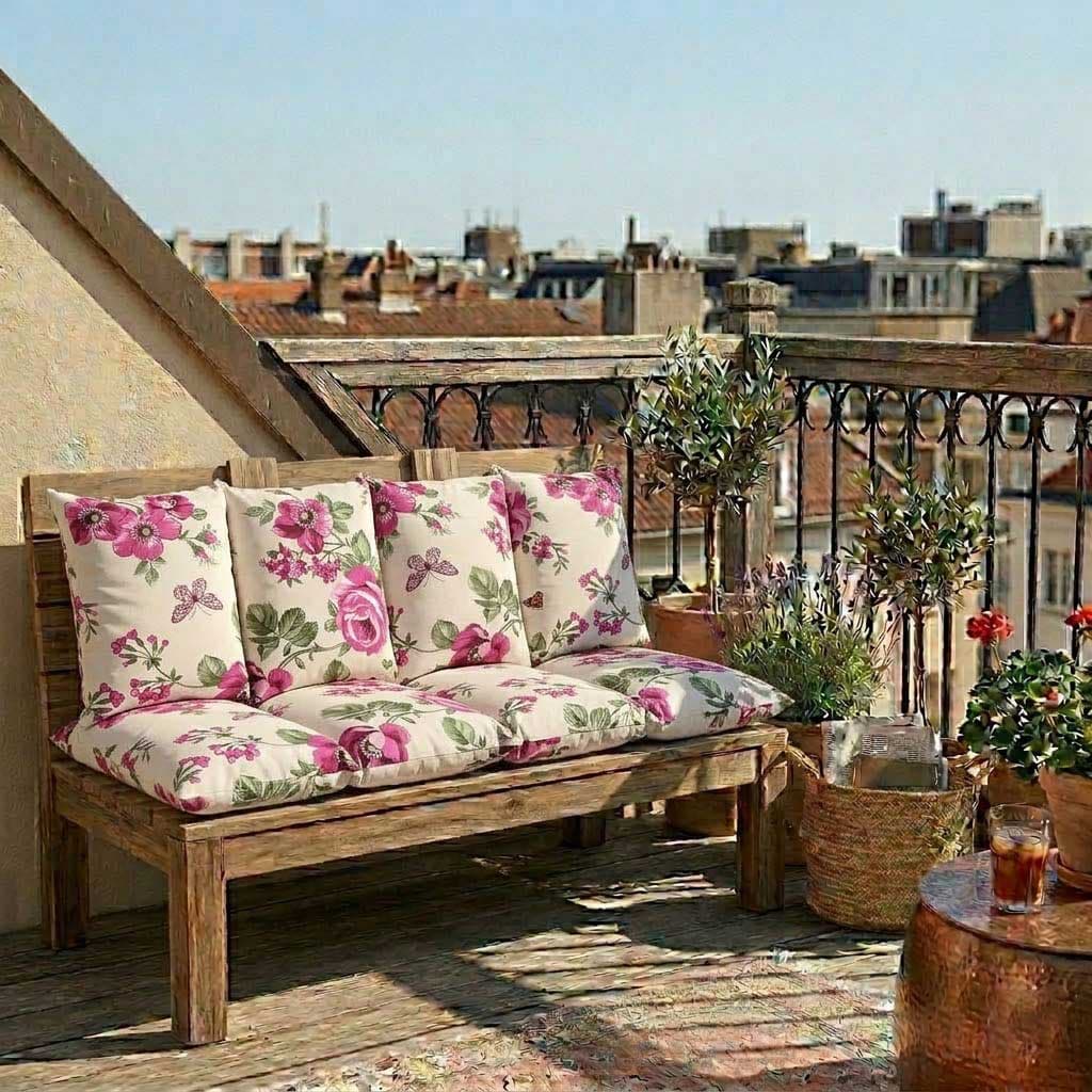 Jastuk Za BaštenskI Dvosed 120 x 50 x 50 cm PINK FLOWERS