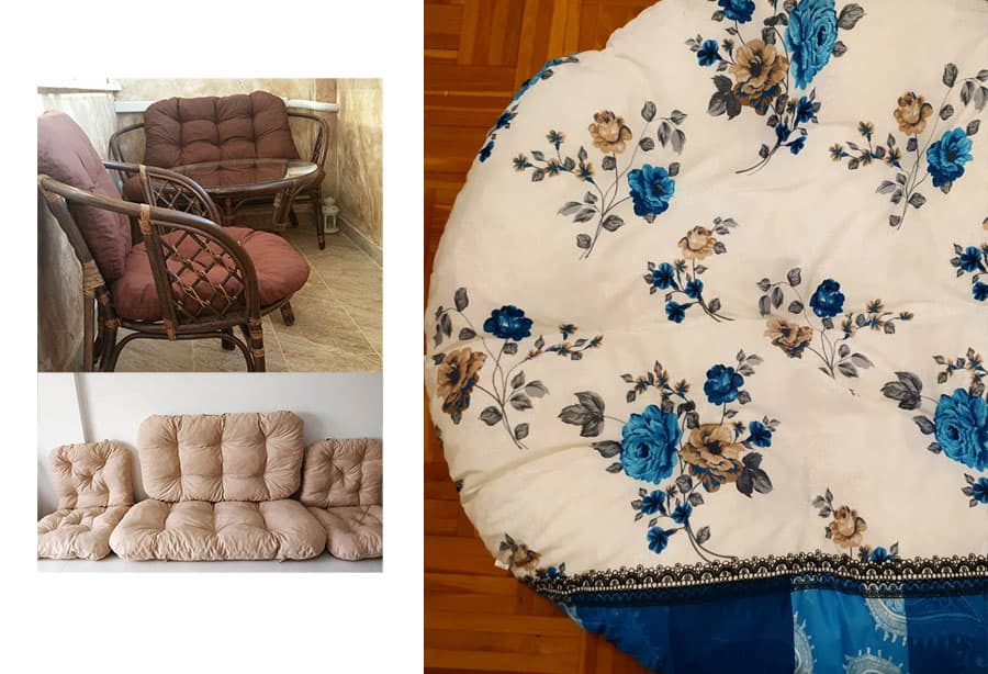 Jastuci za bambus ratan garnituru Bahama FLOWERS Blue
