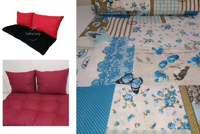 Jastuci za garniture od paleta - 100 x 50 x 50 cm - Blue Patchwork