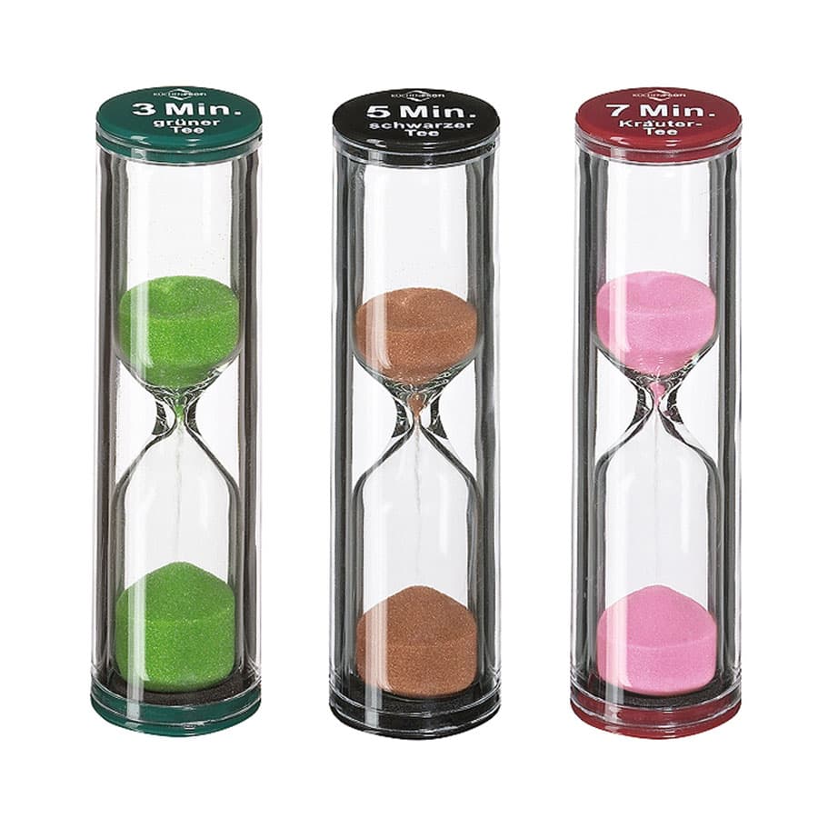 KUCHENPROFI Peščani sat za čaj 3 komada Sanduhr Teatime