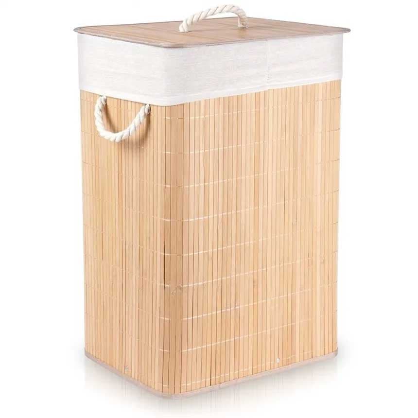 Vilde Korpa za veš od bambusa 70L – Kompaktna elegancija za svako kupatilo