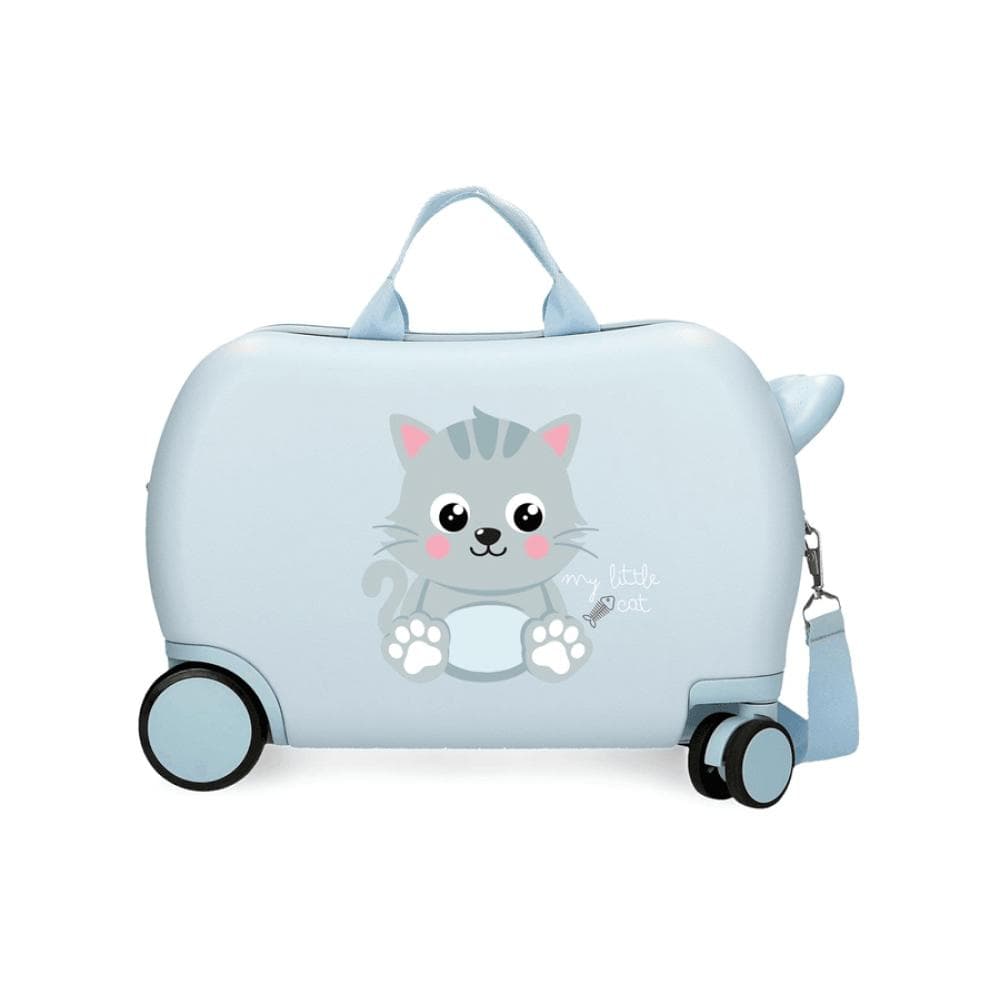 Dečiji kofer za put i vožnju Roll Road Happy Pets Cat blue 49910