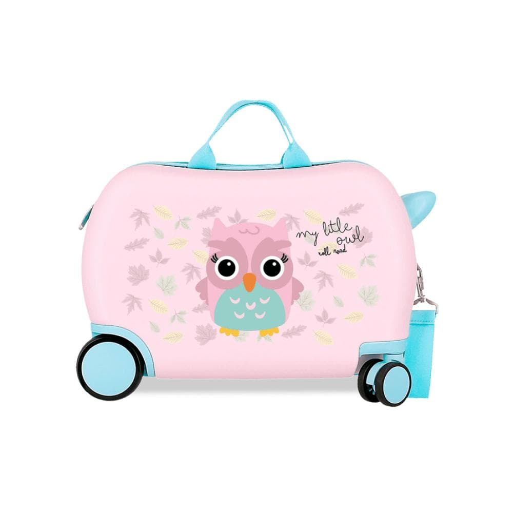 Dečiji kofer za put i vožnju Roll Road Happy Pets Owl pink 49910