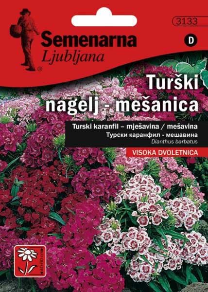Seme za cveće 5 kesica Turski karanfil - mešavina - Dianthus barbatus 3133