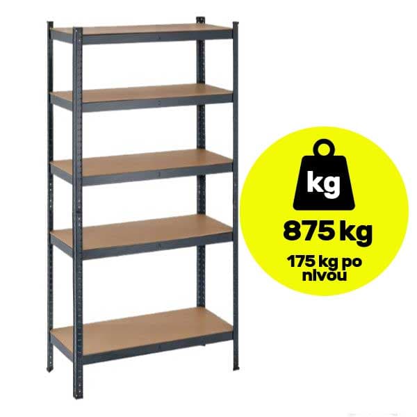 Metalna polica velike nosivosti 180x60x45cm 5x175kg