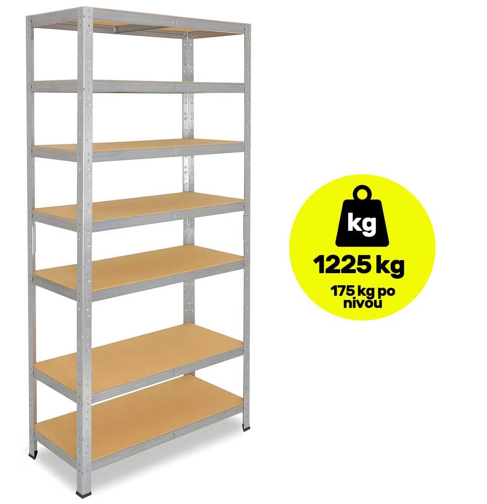 Metalna stalaža velike nosivosti 200x90x30cm 7×175kg