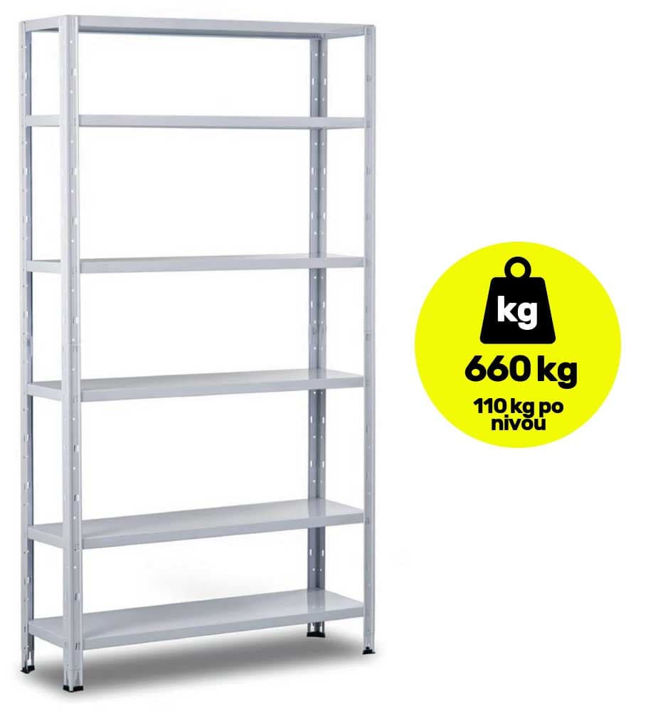 Metalna polica velike nosivosti 188x100x30cm 6x110kg