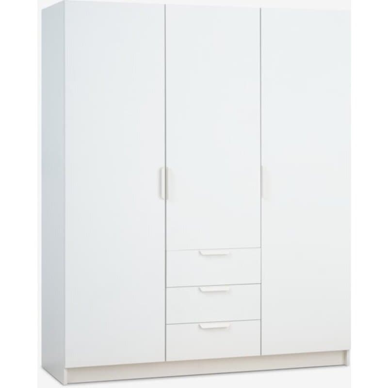 Ormar JENSLEV 144x176 cm, 3 vrata 3 fioke, bela