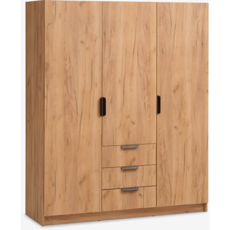 Ormar JENSLEV 144x176 3 vrata 3 fioke, natur hrast