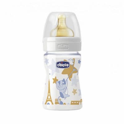 Chicco plastična flašica sa kaučuk cuclom Well-Being 150ml 0m+ 00070702000000