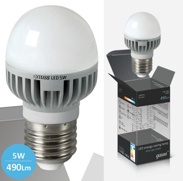 Štedljive LED sijalice 2 kom. Gauss E27 5W 220V 2700K EB105102105