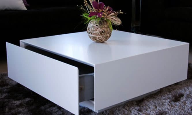 Klub Sto Maxx 65 x 65 x 35 cm Sa Jednom Fiokom White