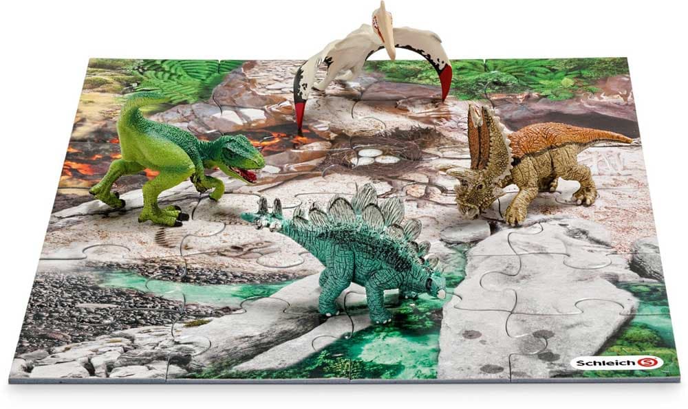 Schleich Figurice Dinosaurusi 4 kom. na puzzle podlozi 42213