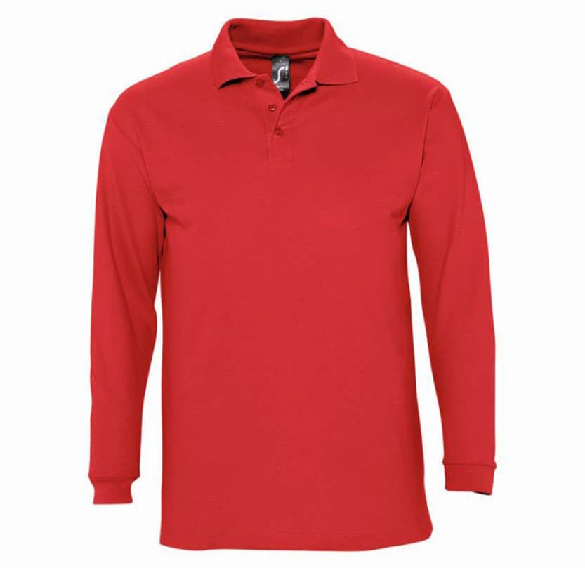 Majica sa dugim rukavima i kragnom muška Sols Winter II Red XXL 11353