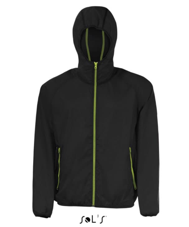 Sols Uniseks jakna vetrovka Shore Black veličina 3XL 01169