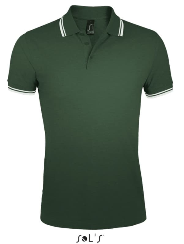 Polo majica za muškarce veličina L Sols Pasadena Forest Green/White 00577