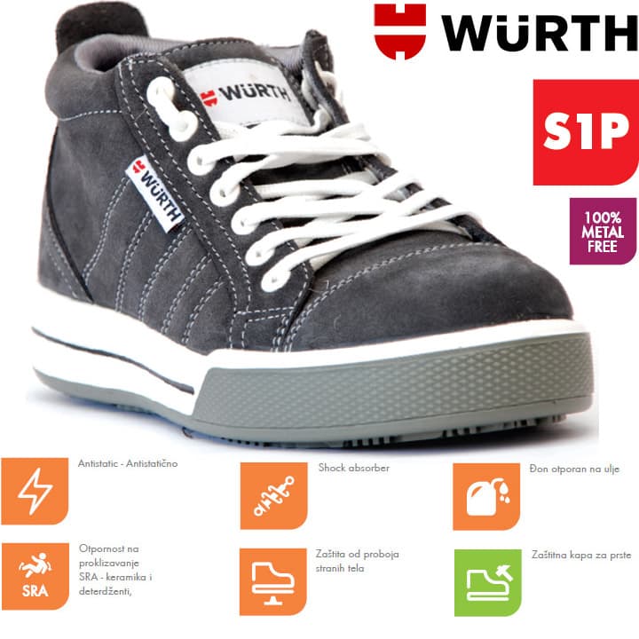 Wurth Bezbednosne patike Pluton S1P duboke vel. 43