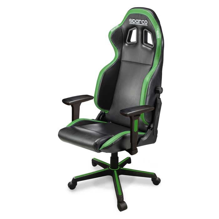 Gejmerska stolica Sparco Icon Crno-zelena 00998NRVD