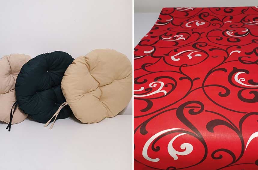 Okrugli jastuk sedalica za stolice 50 cm - Red Ornament
