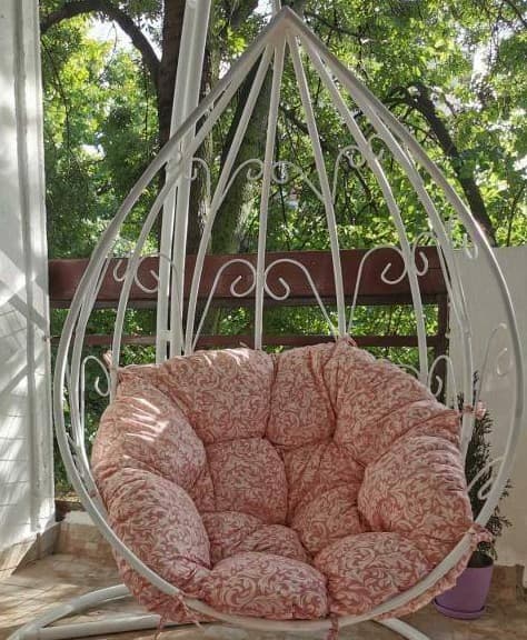 Jastuk Za Jaje Baštensku Ljuljašku - 140 cm - Ornament Roze