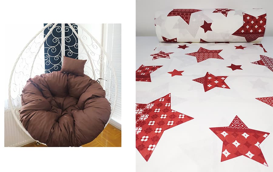 Jastuk Za Gnezdo Baštensku Ljuljašku - 100 cm - Red Stars