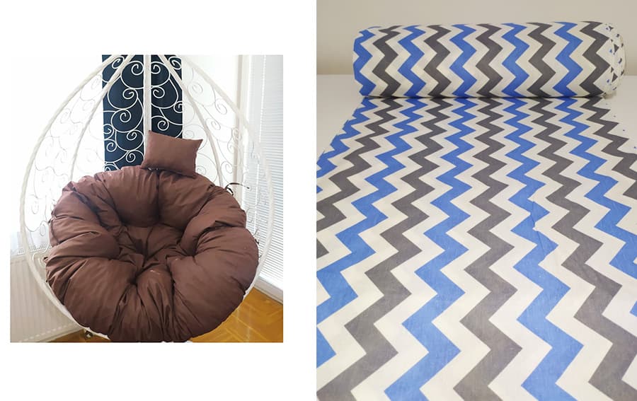 Jastuk Za Gnezdo Baštensku Ljuljašku 120 cm Cik Cak Blue